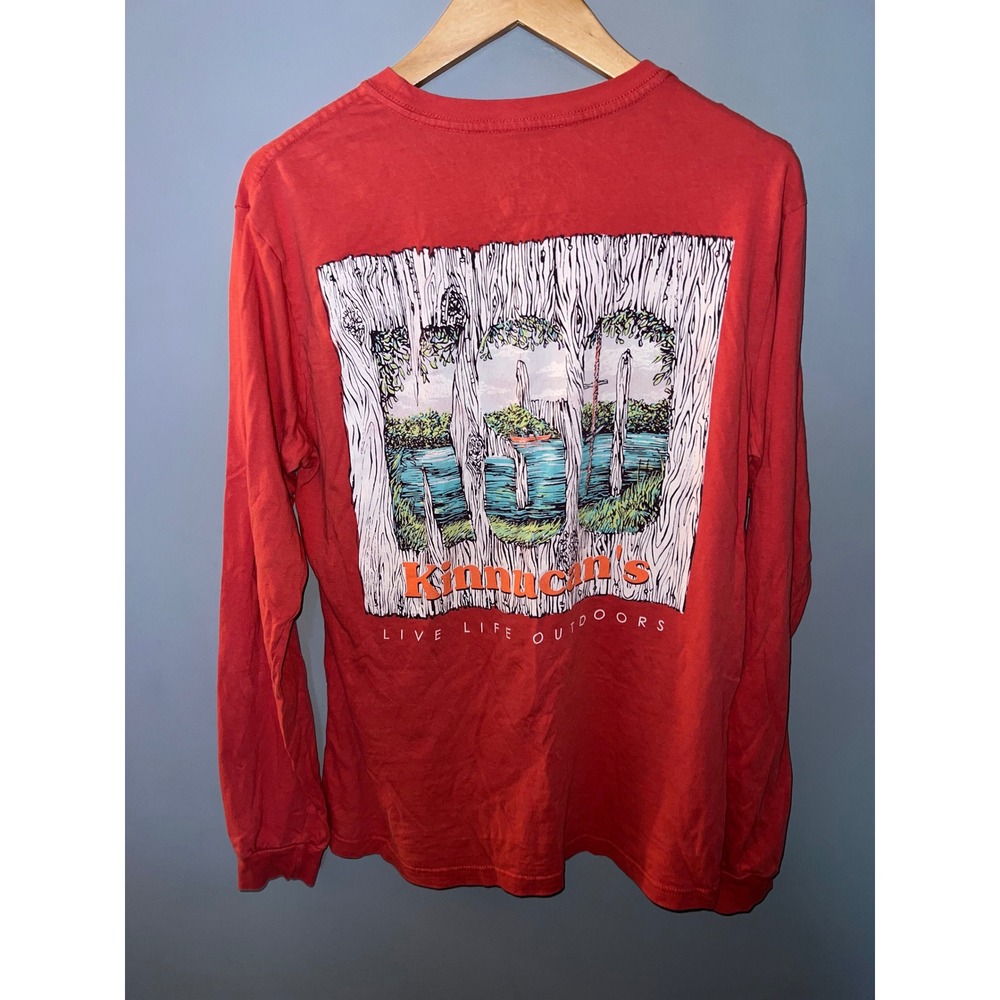Lauren James Kinnucans Live Life Outdoors Long Sleeve Pocket Tee Red Small